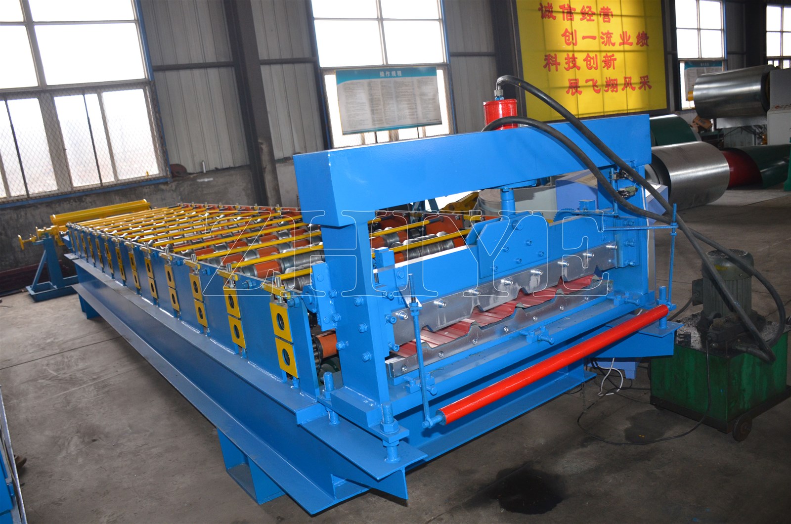 High Speed Colored Steel Hebei Steel Roof Panel Roll Forming Machine