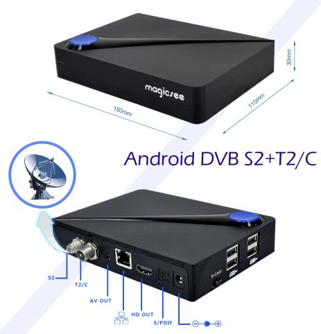 NEW magicsee c300 android DVBTCS2 tv box with triple tuner ISDBT digital satellite 4k andriod decoder amlogic s90