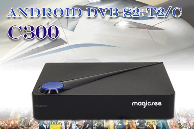 NEW magicsee c300 android DVBTCS2 tv box with triple tuner ISDBT digital satellite 4k andriod decoder amlogic s90