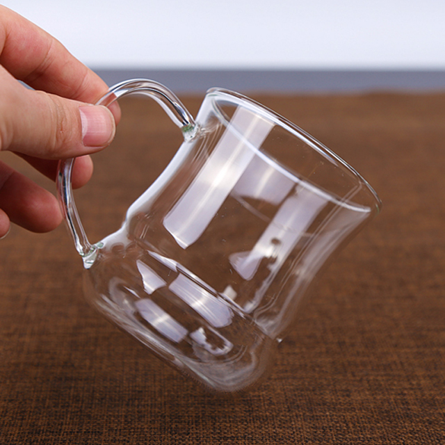 wholesale three part glass tea maker glass coffee mugs with filter cup