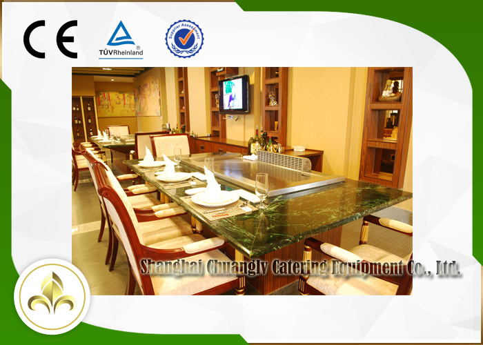 8 Seats LPG or Gas Heating Rectangle Teppanyaki Grill Table