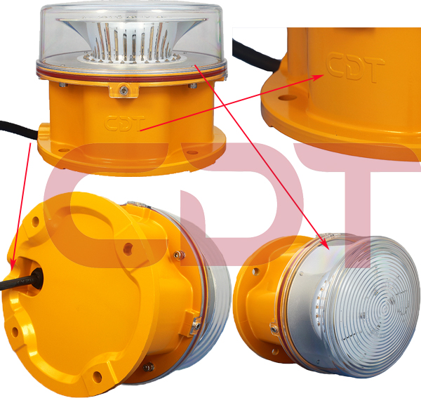 2000cd Warning lighting Supplier for Chimney Telecom TowerICAO LED Medium Intensity GPS aviation lights for buildings