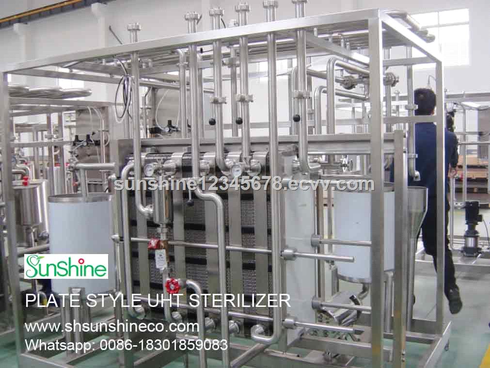 Plate Style UHT Sterilizerultrapasteurize or ultrahightempUHT sterilize fruit juice juice concentrate tea drink