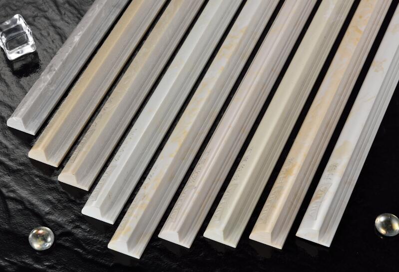 Marble stone trim for ceramic edging protection and decoration