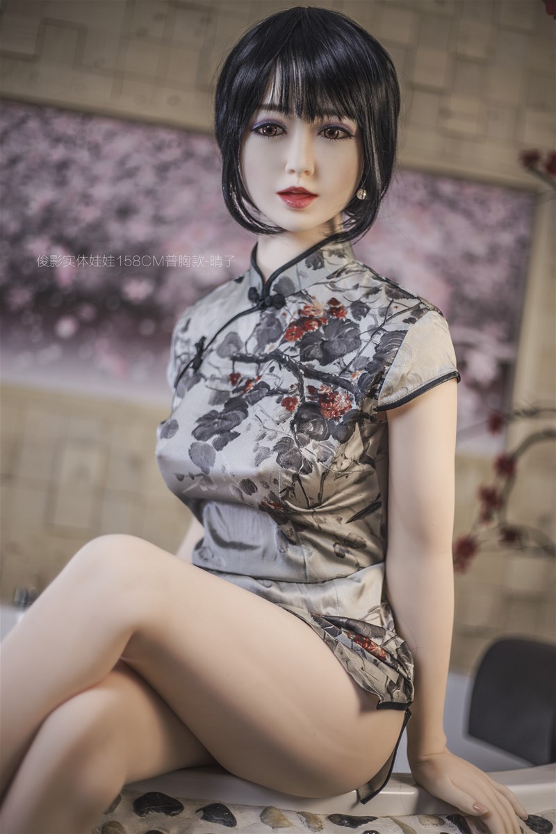 158cm black hair brown eyes angel face hot bodyshape full silicone sex doll