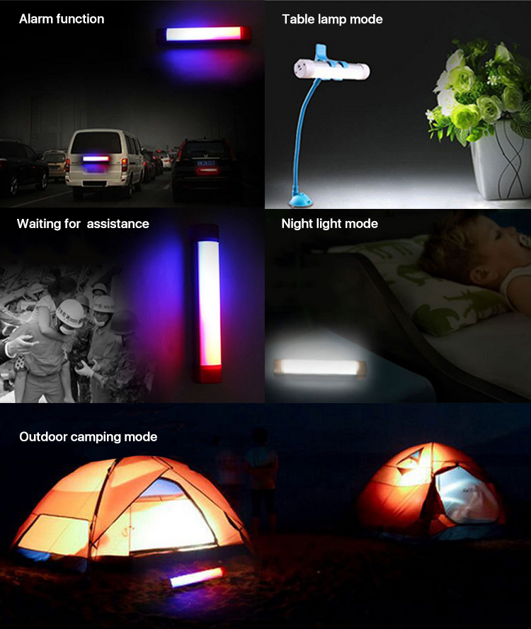 Portable LED Camping Light Outdoor USB Rechargeable Dimmable Emergency Security Night Light Mutilfunction for Fishing