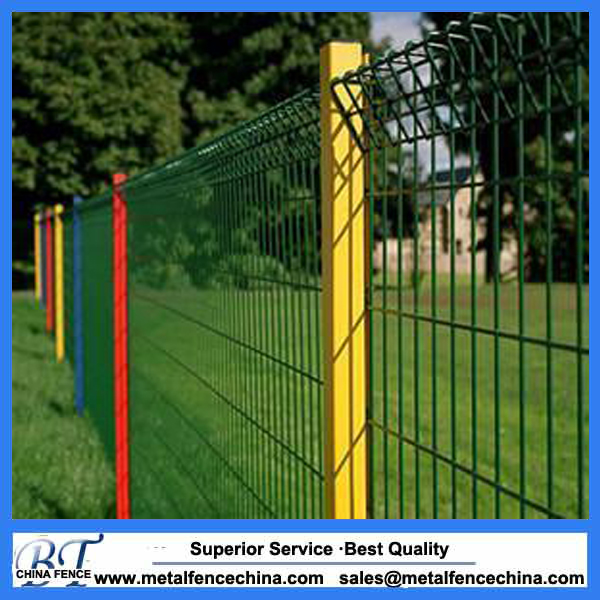 powder coated galvanized garden fence panels roll top welded wire mesh fence