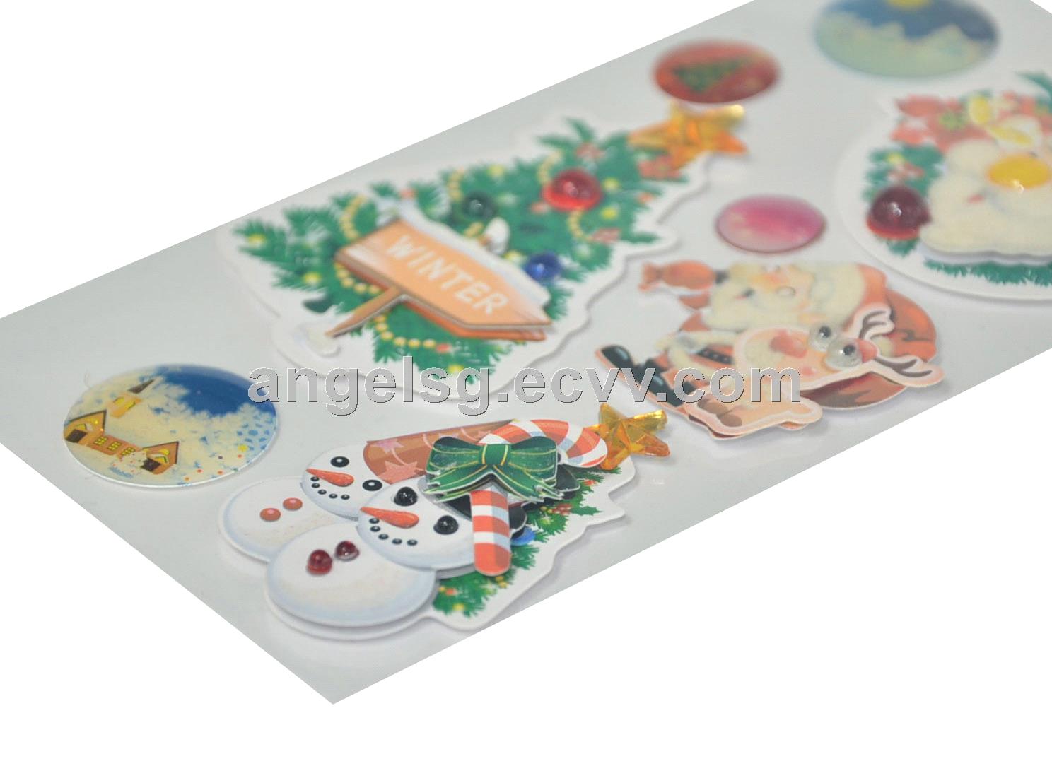 Christmas 3D Handmade Epoxy Holiday Promotional Stickers