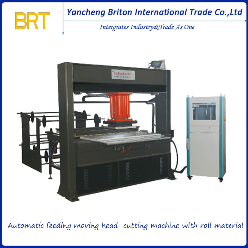 Automatic moving head type sheet and roll material cutting machine