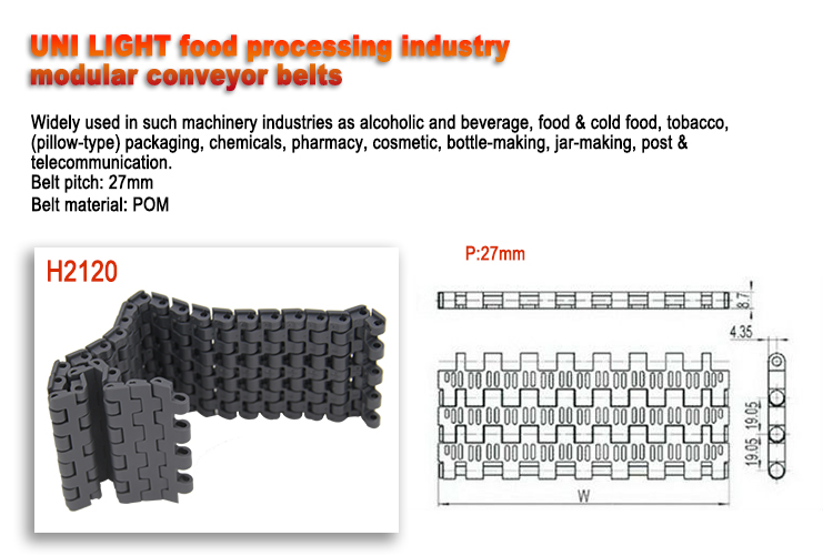 H2120 Electric Conveyor Belt for Food Grade Conveyor Belt