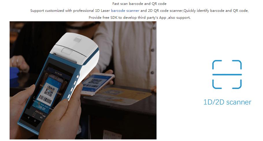 Android 60 touch screen handheld pos with 3g wifi GPS bluetooth printer scanner