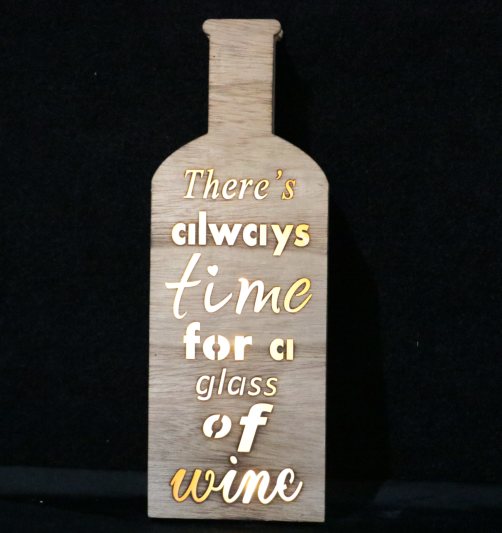 led engrave letter winebottle shaped wooden light box party home decoration
