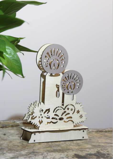 2017 cheap wood decorative led standing candle Christmas light