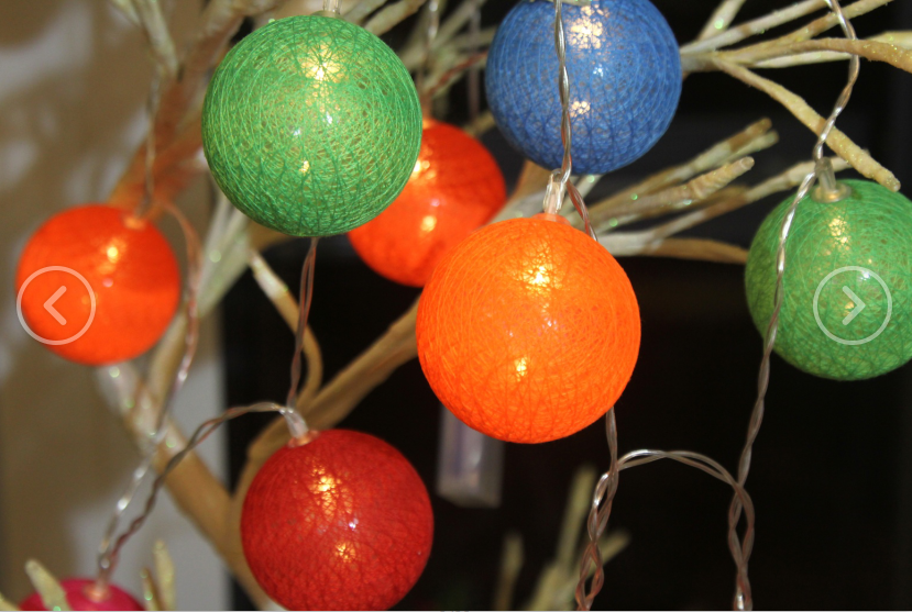 colorful cotton ball led decorative christmas string light