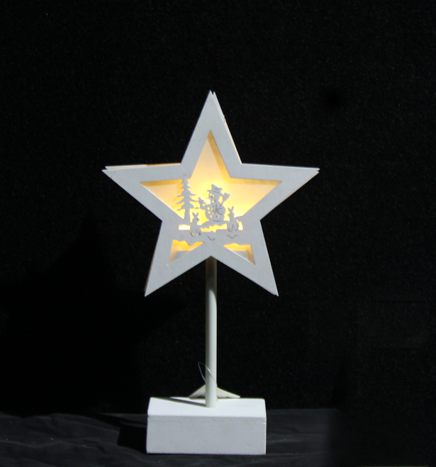 new design indoor wooden christmas star LED table decorative light