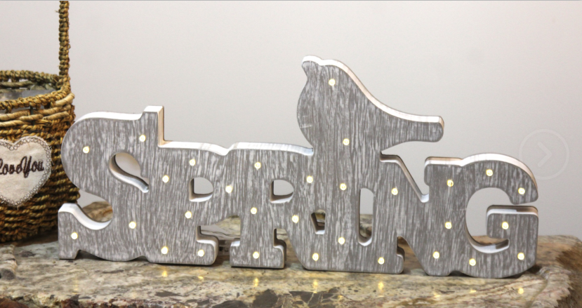 wooden customized party and event supplies spring and bird LED marquee letter