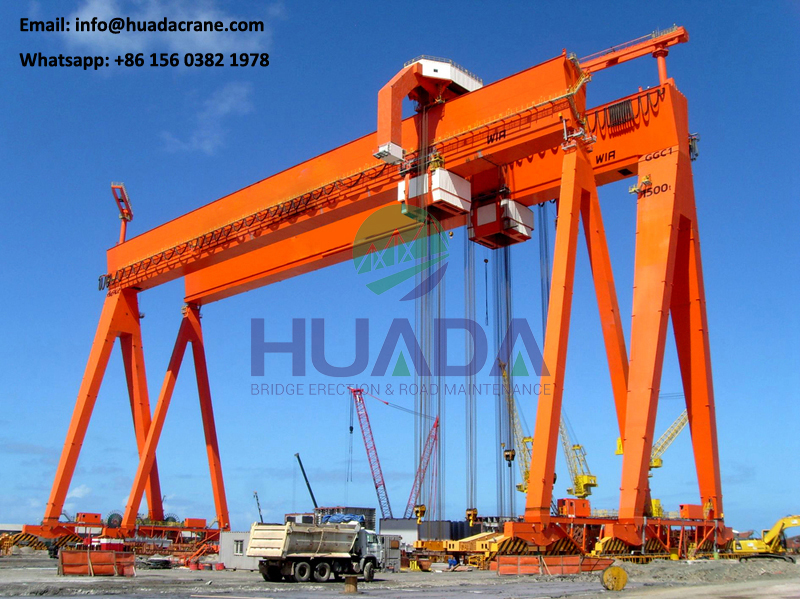 shipbuilding box type double girder 50t gantry crane with lifing hook