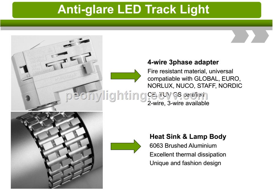 AntiGlare COB LED spot track light LED track light 25W 35W