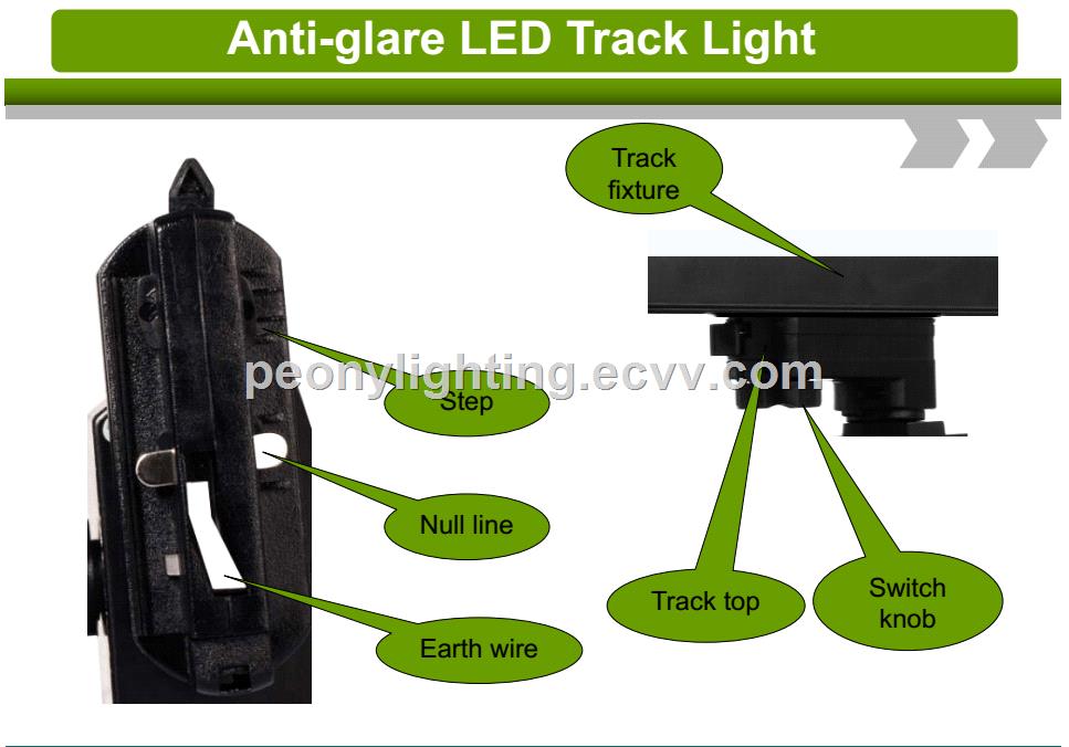 AntiGlare COB LED spot track light LED track light 25W 35W