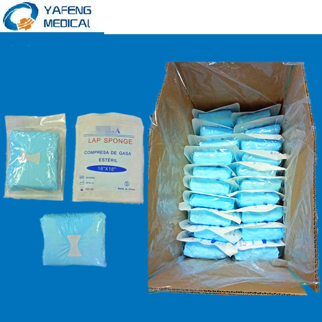 CE sterile 100 cotton disposable medical gauze lap sponge