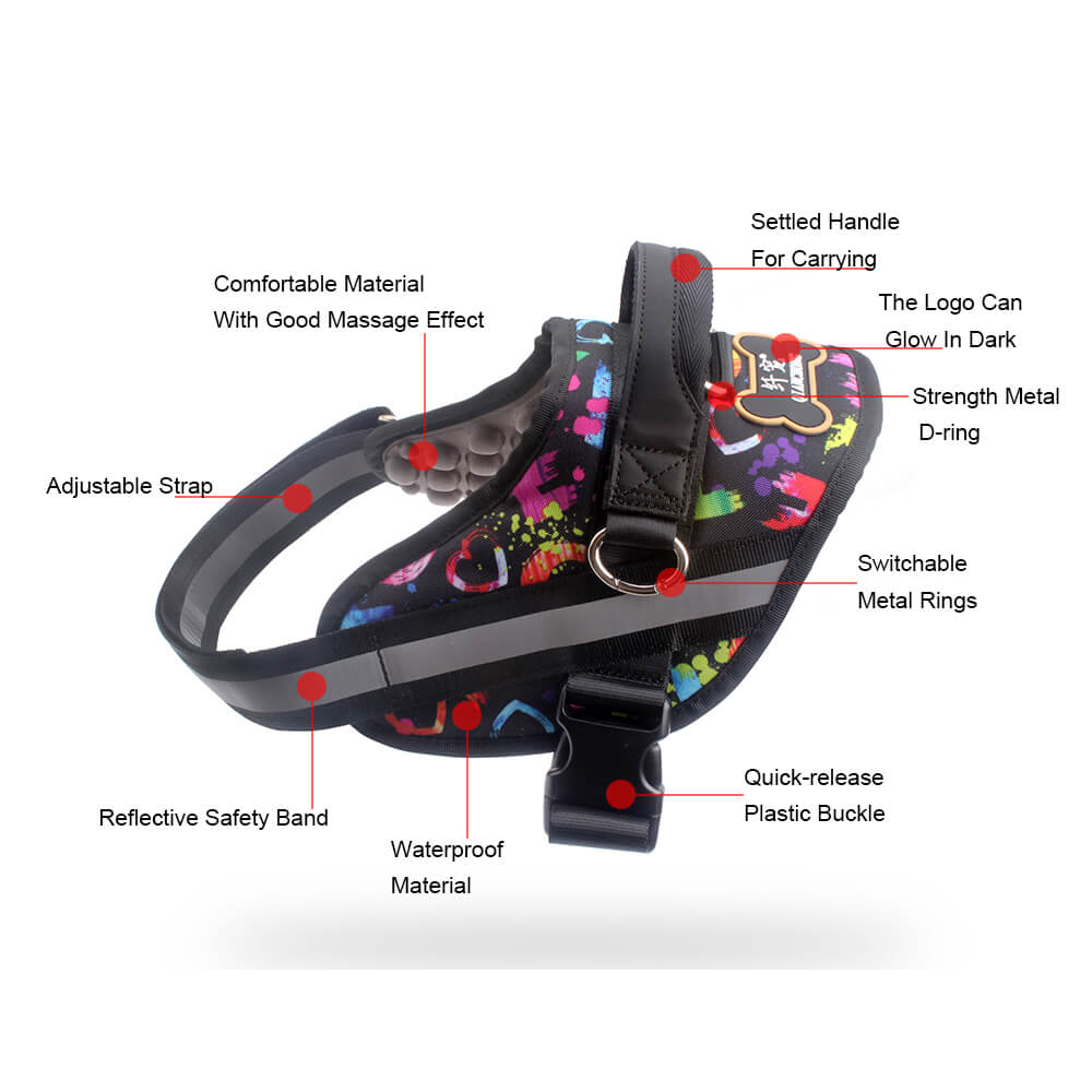 Factory Custom Comfortable Massage Pet Harness With Leash
