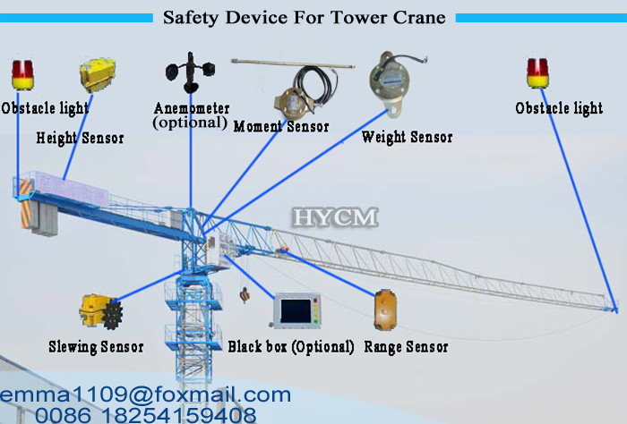 QTZ125 PT6016 Flat Top Crane Tower 10tons Load 60m Jib Arm Potain Mast Section