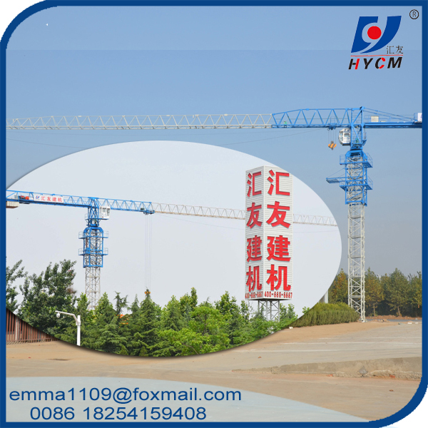 PT6013 8 ton Zoomlion Tower Crane Boom Length 60 meters Topless Hammerhead type