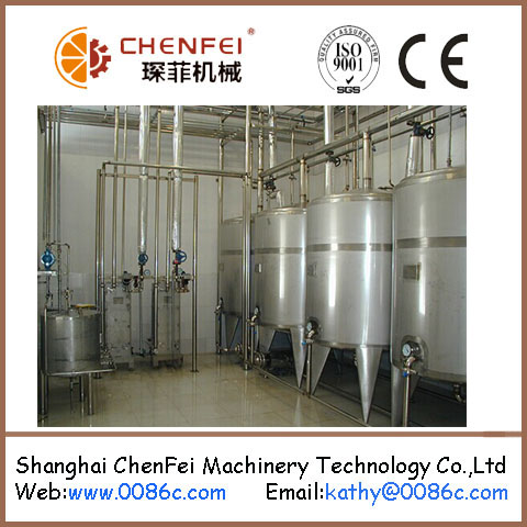 CIP cleaning machine for fruit processing machine