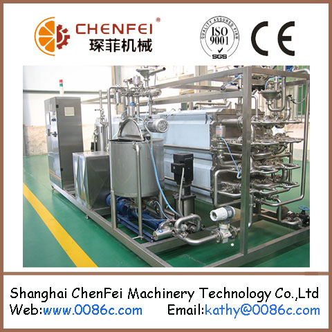 Tubular sterlizer for fruit juice pulp