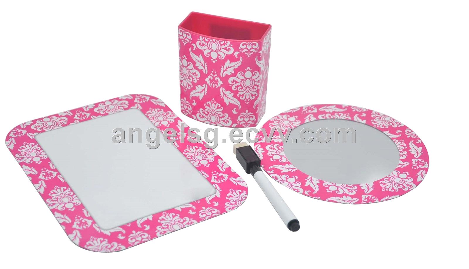 Magnetic Dry Erase Board Mirror Set Pen