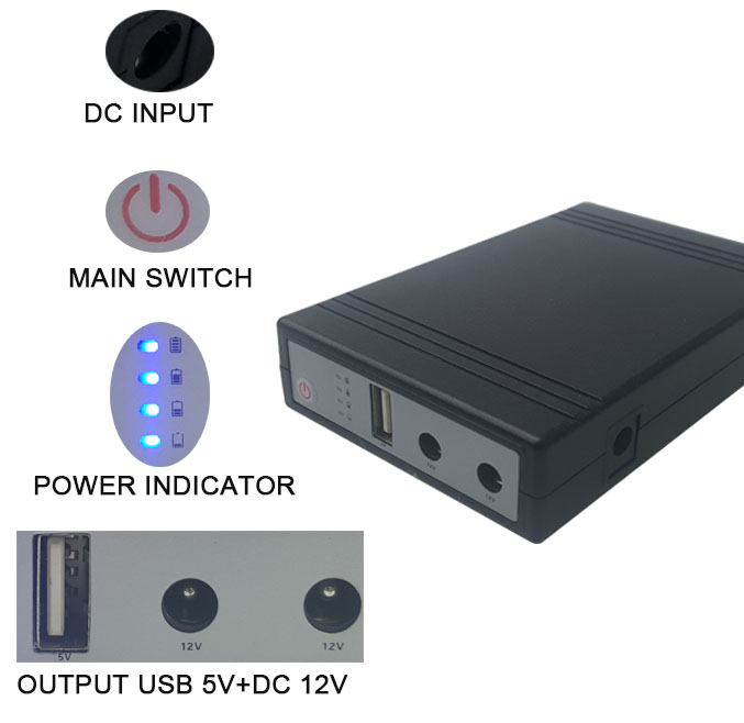 Outdoor mini UPS 12v 5v portable backup UPS with inbuilt liion battery