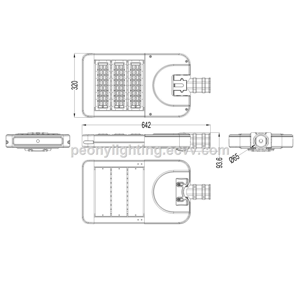 150W 3030SMD and Meanwell Driver with Five Years Warranty LED Street Light