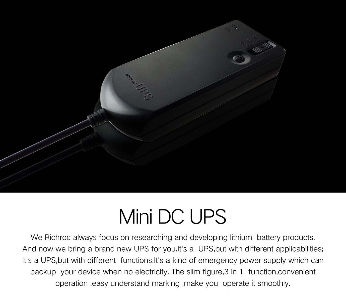 WiFi router use rechargeable backup charger mini UPS battery backup dc voltage selectable 5V 9V 12V adjust UPS
