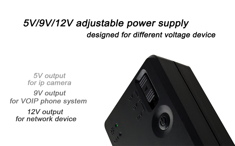 WiFi router use rechargeable backup charger mini ups battery backup dc voltage selectable 5V 9V 12V adjust ups