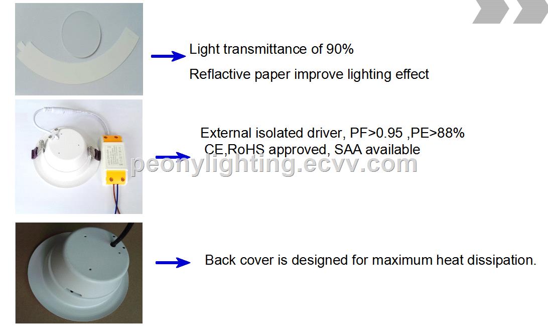 antiglare LED Down Light with ce rohs certificate three years warranty
