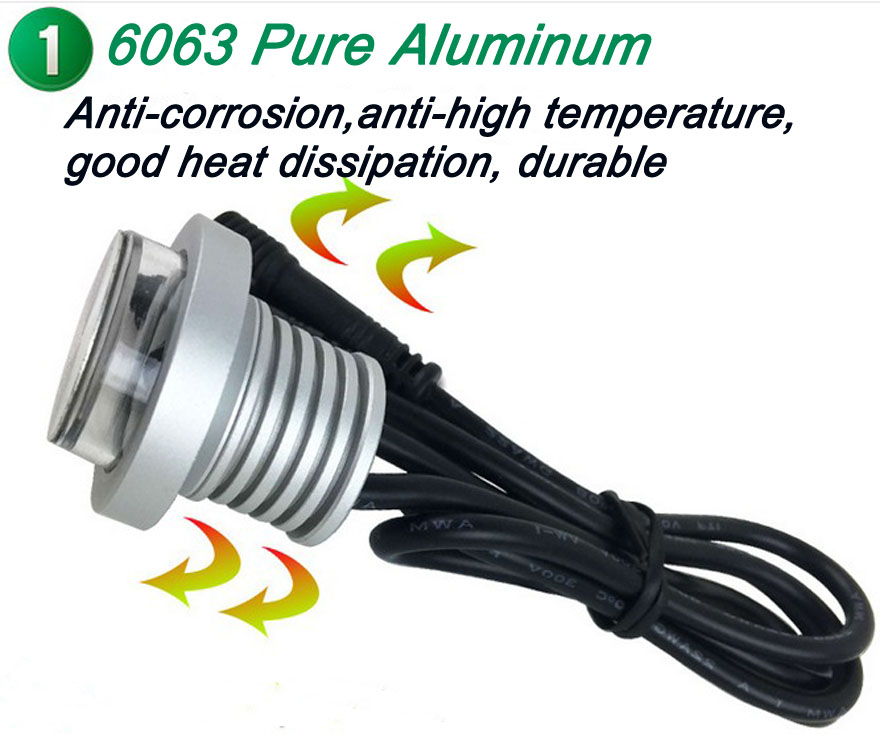 Mini Recessed 1W Led Downlights IP67 Waterproof 12V Antiglare Embedded Spotlight hotel rooms stores Path light Lighting