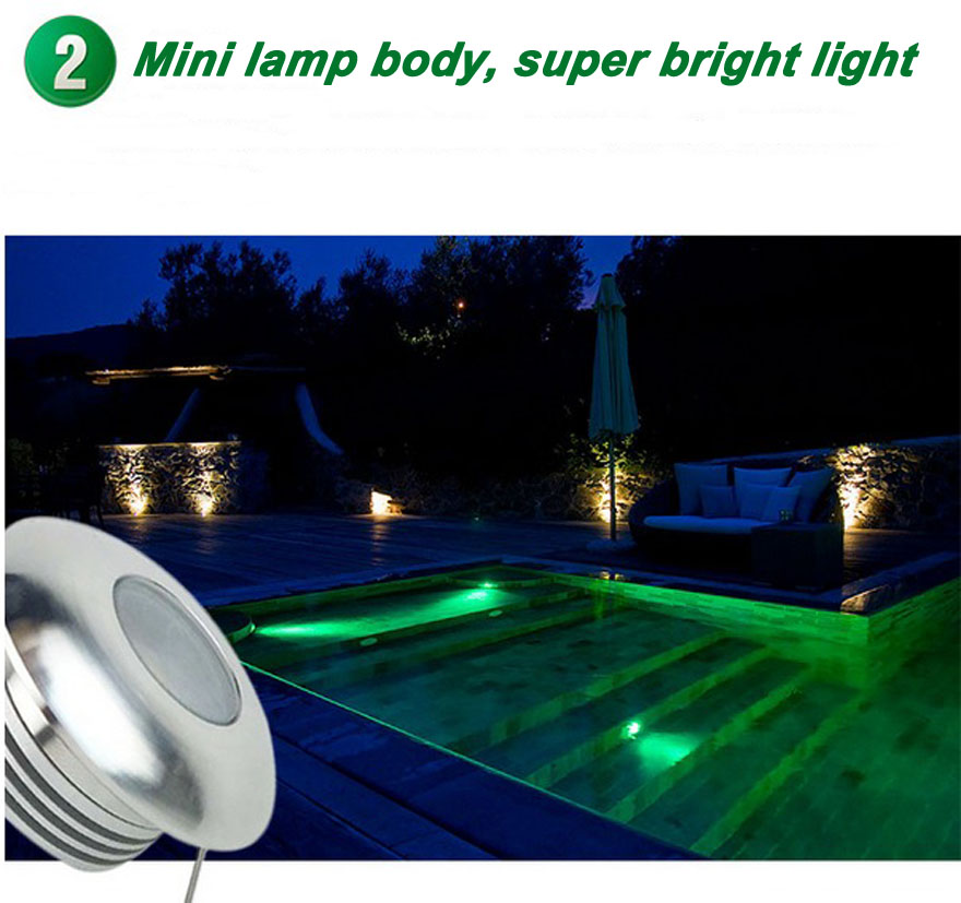 Mini 1W Led Footlights Floor Light DC12V Low Voltage IP67 Waterproof Embedded Buried Spotlight outdoor landscape lightin