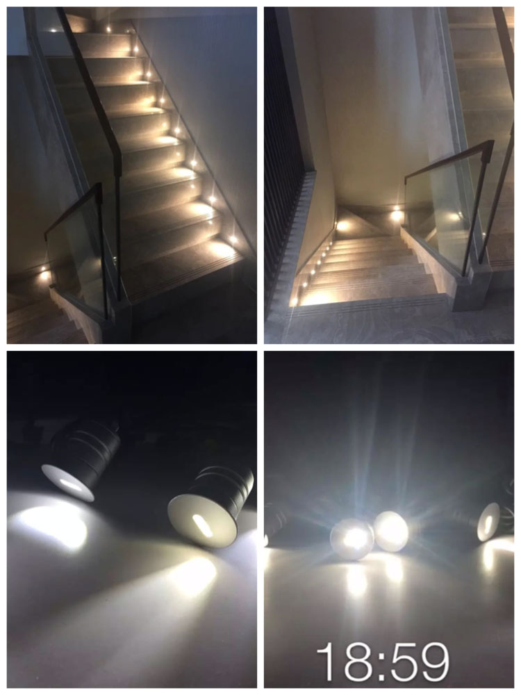 Mini 1W Led Step Light Footlight Recessed Inground Wall Light CREE Waterproof IP67 12V Stair Landscape Lighting