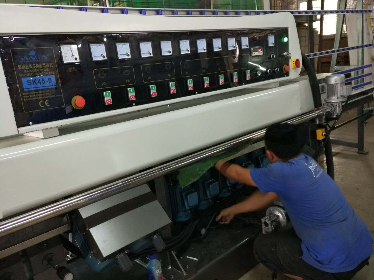 SANKEN Glass StraightLine Multilevel Edging Machine 9 Spindles