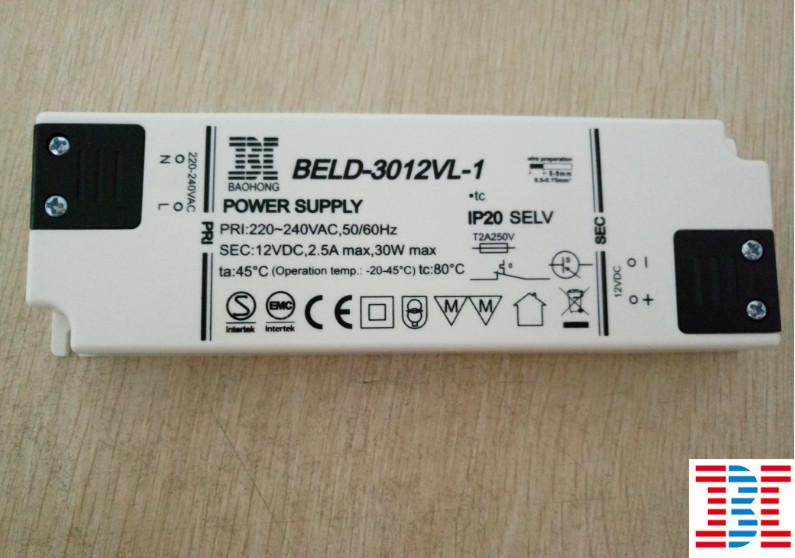 163mm 30W12V white color super thin power supply