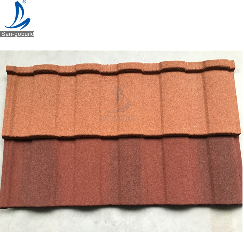 Natural Color Roman Stone Coated Metal Roofing Tiles