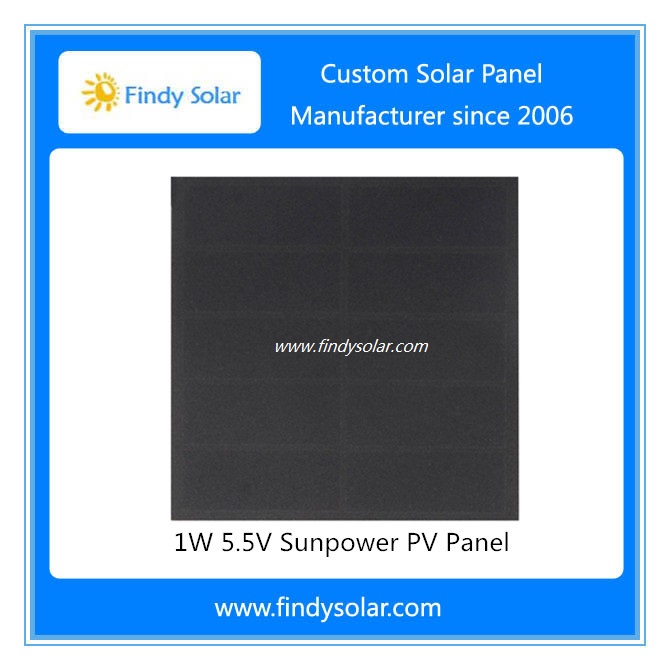 1W 55V Sunpower PV Panel 80x80x18mm