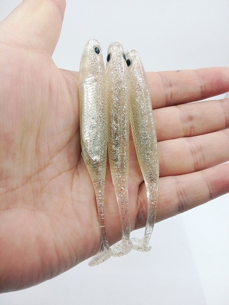 46g soft fishing lures transparent laser body artificial false lure