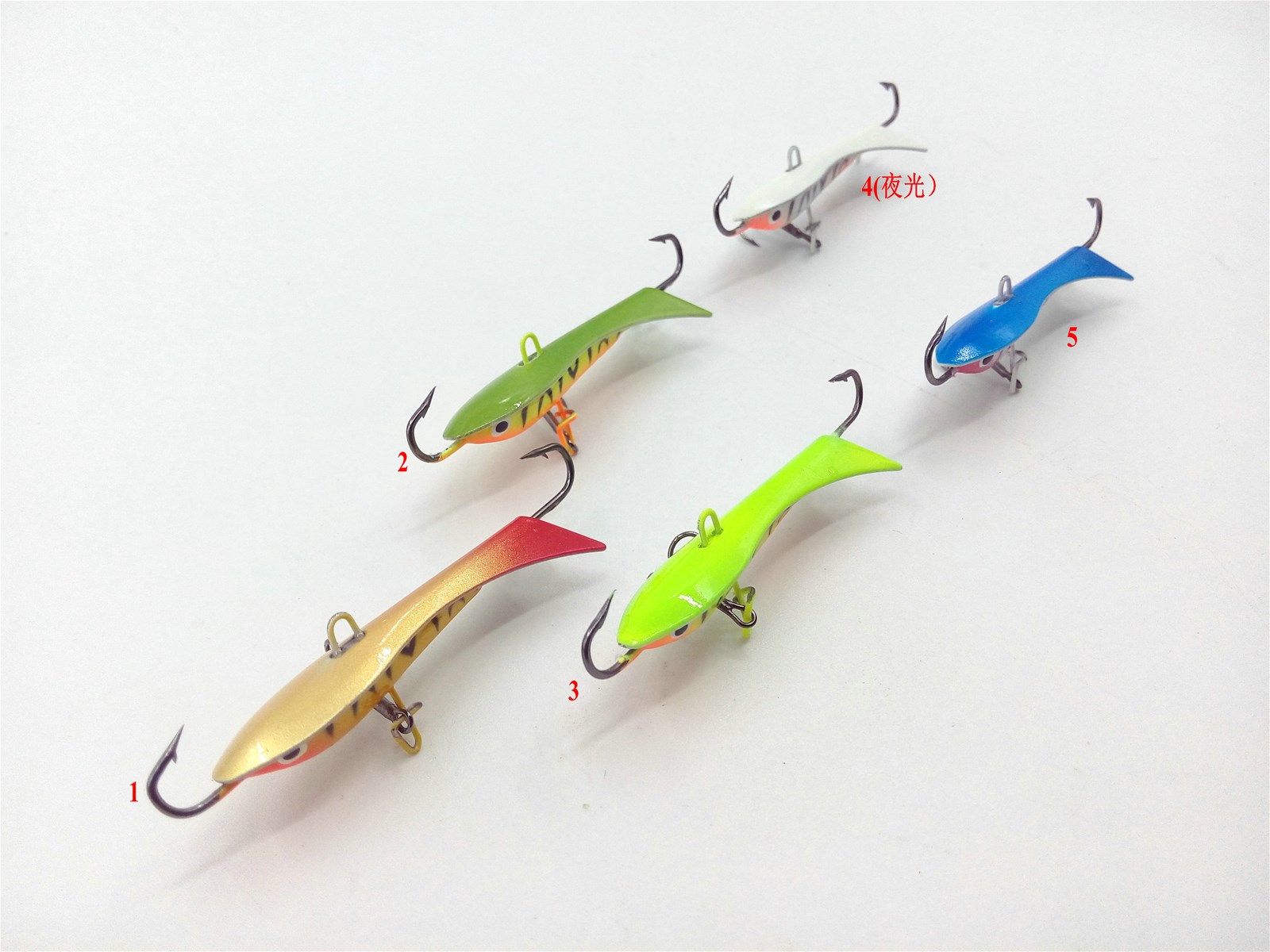 60mm95g ice fishing jig lure 5color for option with high quality