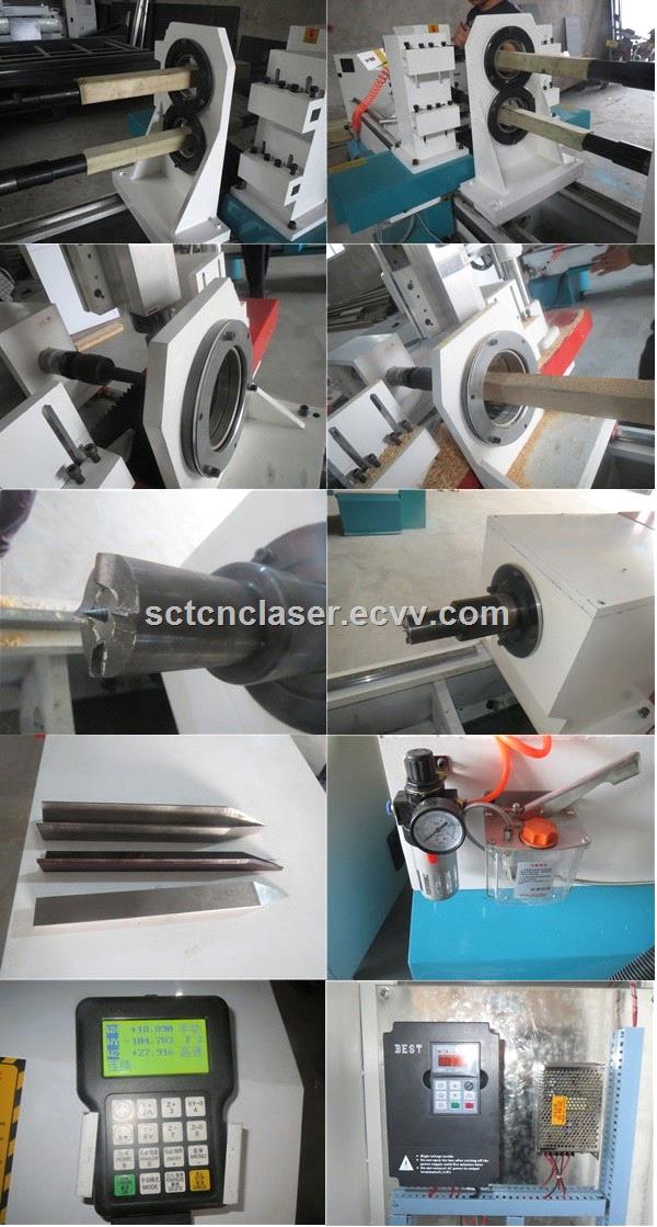 SCT1530 China Hot Sale Double Axis Automatic Wood CNC lathe for baseball bat