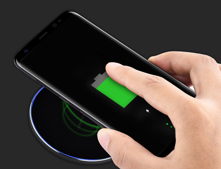 Fast wireless charger with metal back case qi wireless charger