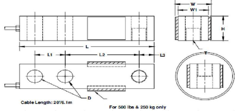 MC8407 LOAD CELL FORCE TRANSDUCER for Bench scale conveyor scale