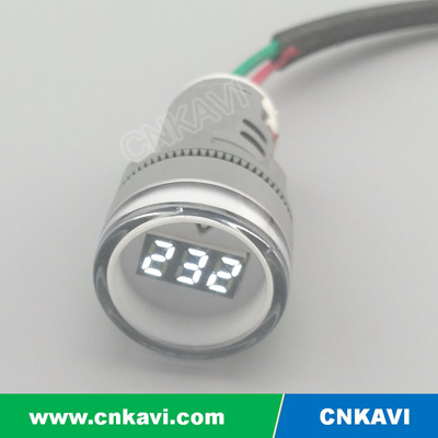AC Digital Voltmeter Voltage Meter 22mm AD26B22VM White