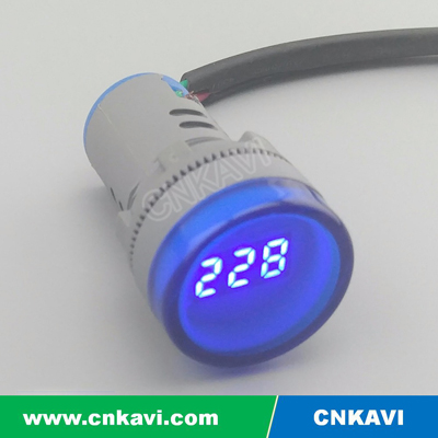 AC Digital Voltage Meter Voltmeter 22mm AD26B22VM Blue
