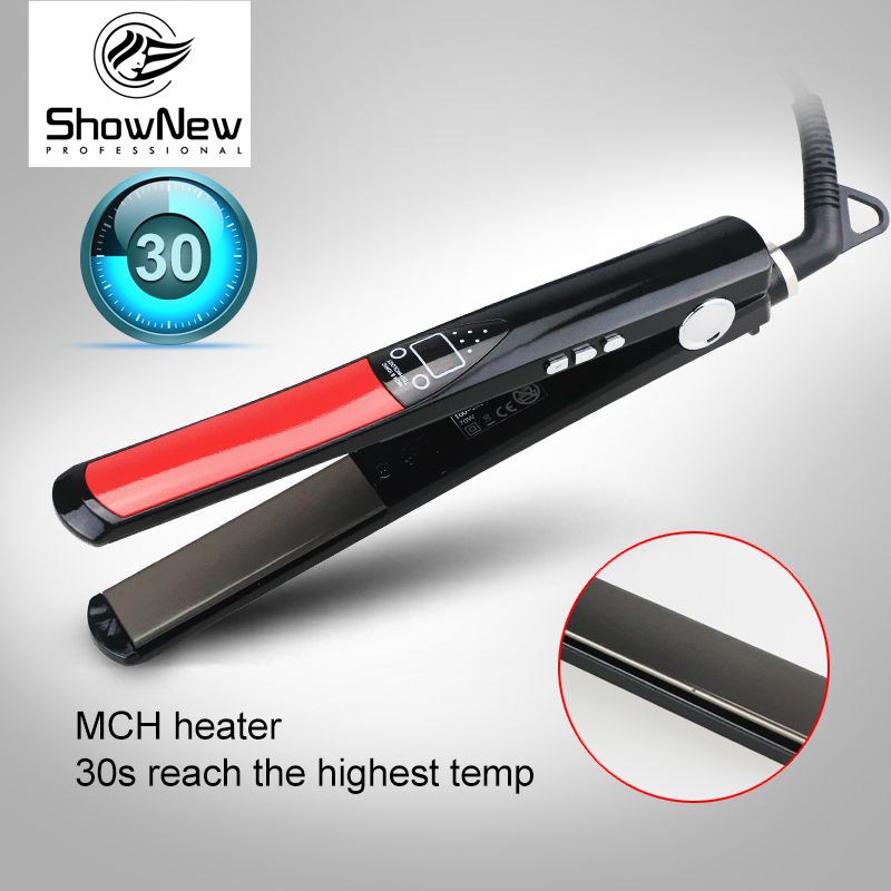 1 inch MCH heater Flexible floating plate LED display hair straightener